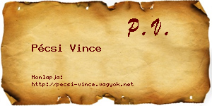 Pécsi Vince névjegykártya